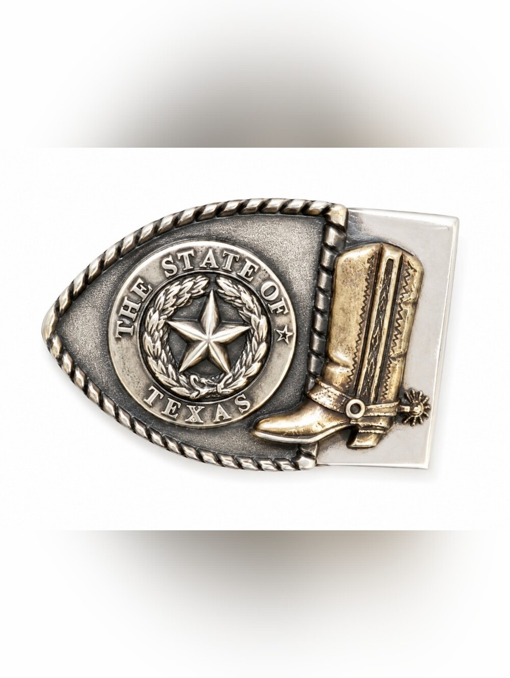Vintage Texas State Belt Buckle Cowboy Boot Western Silver Tone Collectible